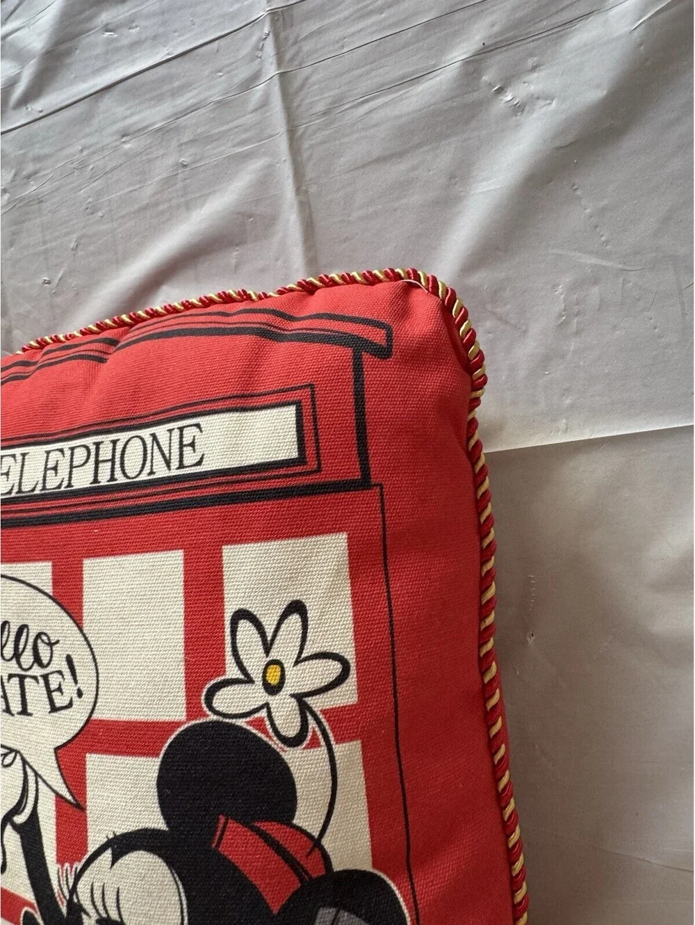 Disney Epcot Mickey Minnie Red Phone Booth United Kingdom Pillow